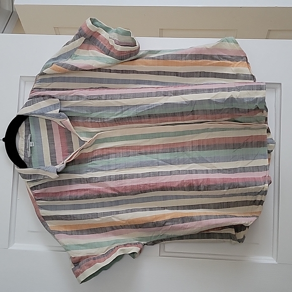 Madewell Tops - Madewell rainbow stripe cropped hilltop shirt - Sz M
